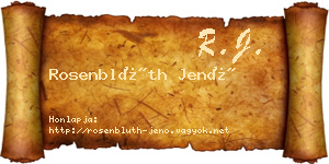 Rosenblüth Jenő névjegykártya